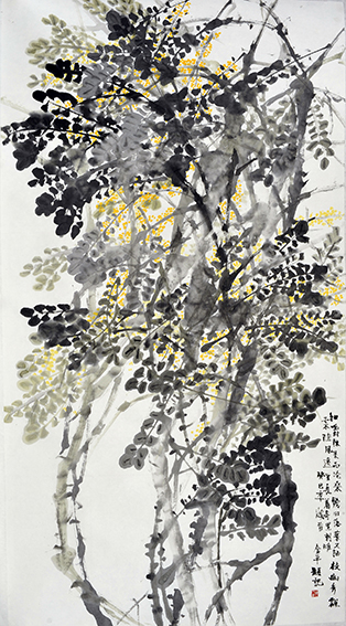 道金平作品《细嚼棘果品沧桑》规格：90cmx180cm 创作年代：2013年